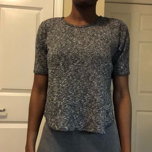 Grey melange knit shirt